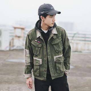 Panel Front Pocket Button Jacket