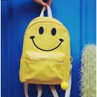 Smiley Faux Leather Backpack
