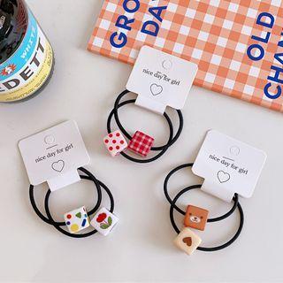 Set Of 2: Print Cube Hair Tie