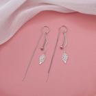 Leaf Sterling Silver Fringed Earring 1 Pair - Leaf Threader Earrings - Silver - One Size