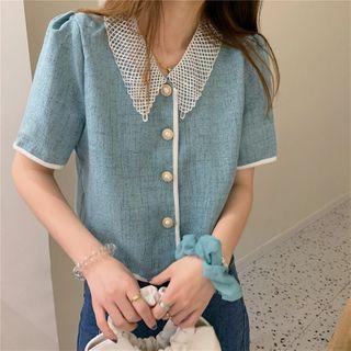 Faux Pearl Short-sleeve Jacket