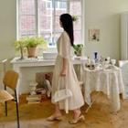 [lovb] Gathered Chiffon Long Dress