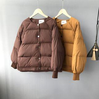Balloon-sleeve Buttoned Padded Jacket
