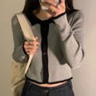 Two Tone Cropped Cardigan