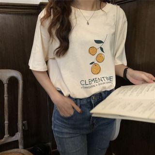 Short-sleeve Citrus Print T-shirt
