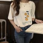 Short-sleeve Citrus Print T-shirt