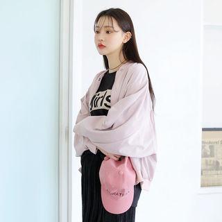 Shirred-back Zip-up Flight Jacket