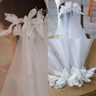 Lace Flower Wedding Veil 90cm - White - One Size