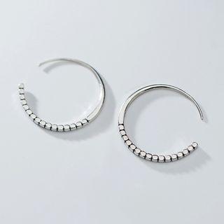 925 Sterling Silver Open Hoop Earring 1 Pair - S925 Silver - Silver - One Size