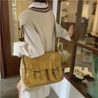 Faux Leather Crossbody Satchel Bag Yellow - One Size