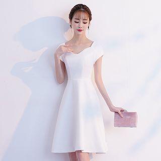 Cap-sleeve A-line Cocktail Dress