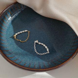 Pearl Alloy Chain Ring