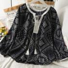 Tie-neckline Loose-fit Printed Top