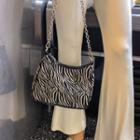 Chain-strap Zebra-pattern Shoulder Bag Zebra - One Size