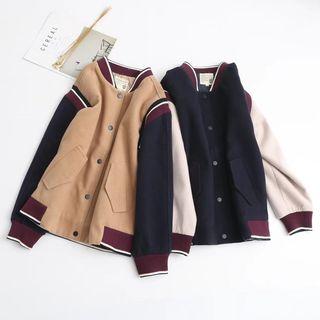 Contrast-color Buttoned Jacket