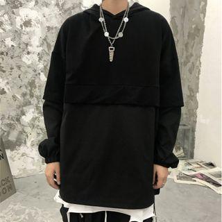 Paneled Hoodie Black - One Size