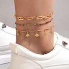 Set Of 3: Anklet Gold - One Size