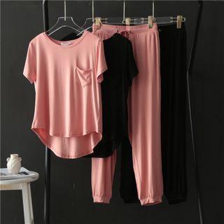 Set: Short-sleeve Pocketed T-shirt + Sweatpants