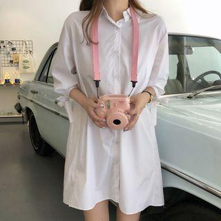 Tie-cuff Elbow-sleeve Shirtdress