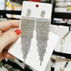 Rhinestone Fringe Drop Earring 1 Pair - As Shown In Figure - One Size