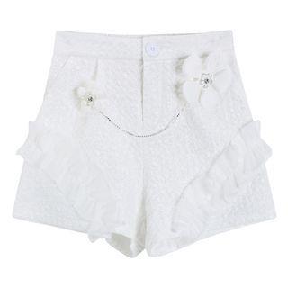 Floral Frill Trim Shorts