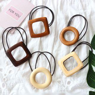 Wooden Square / Hoop Hair Tie