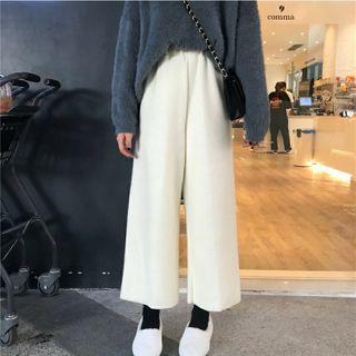 Plain Loose-fit Crop Pants