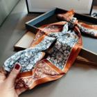 Print Scarf Dark Orange & Black & White - One Size