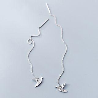 925 Sterling Silver Crane Threader Earrings