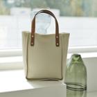 Stitched Square Tote Bag With Shoulder Strap