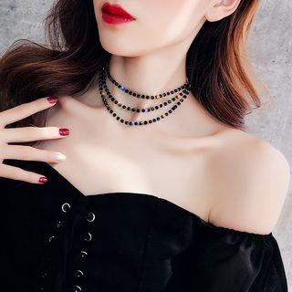 Faux Crystal Layered Choker As Shown In Figure - One Size
