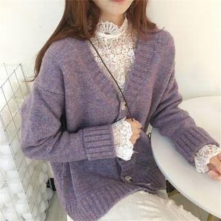 Lace Blouse / V-neck Cardigan