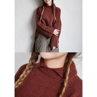 Collared Drop-shoulder Sweater