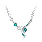 Simple Necklace With Green Cubic Zircon And White Fashion Cat's Eye