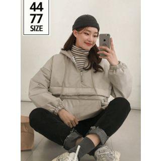 Kangaroo-pocket Padded Anorak Parka