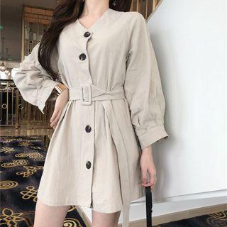 V-neck Mini Shirtdress