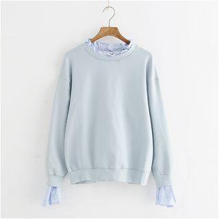 Long-sleeve Frilled Collar Pullover