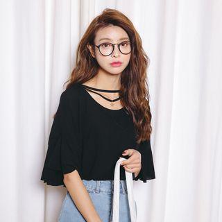 Flared Short-sleeve T-shirt