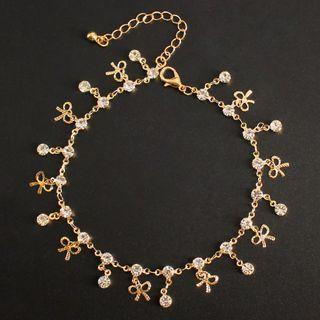 Rhinestone Bow Anklet