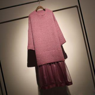 Sweater Mock Two Piece Dress