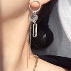 Asymmetrical Drop Earring 1 Pair - Silver Needle - Gold - One Size