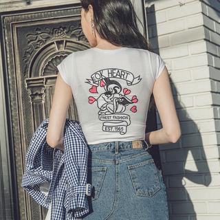 Printed-back Short-sleeve T-shirt