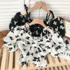 Details Ribbon-print Crop Top
