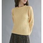 Pastel-color Cable-knit Top