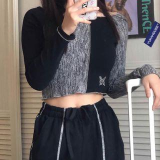 Long-sleeve Paneled T-shirt / Harem Pants