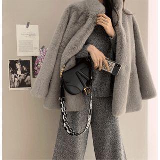 Faux-fur A-line Jacket