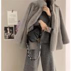 Faux-fur A-line Jacket