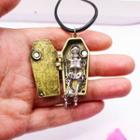 Coffin Pendant Necklace Black & Gold - One Size