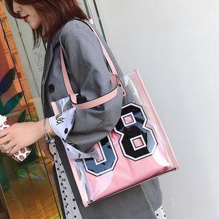 Set: Numbering Clear Pvc Tote Bag + Drawstring Pouch