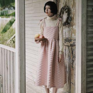 Plain Turtleneck Sweater Beige Yellow - One Size